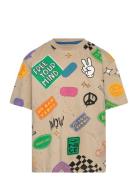 Tnpete Os S_S Tee Tops T-shirts Short-sleeved Beige The New