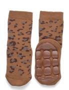 Leopard Socks - Anti-Slip Jarrusukat Brown Melton