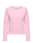 Onlcinderel Ls Frill Cardigan Ex Knt Tops Knitwear Cardigans Pink ONLY