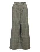 Objlisa Wide Pant Aop Noos Bottoms Trousers Wide Leg Grey Object