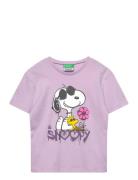 T-Shirt Tops T-shirts Short-sleeved Purple United Colors Of Benetton