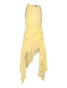 Ivana Georgette High Low Dress Lyhyt Mekko Yellow Bardot