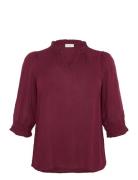 Kckiv Ami Blouse Tops Blouses Long-sleeved Red Kaffe Curve