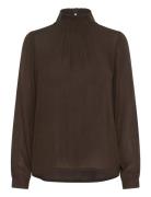 Trine Blouse Tops Blouses Long-sleeved Brown Kaffe