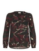 Kcami Ls Blouse Printed Tops Blouses Long-sleeved Red Kaffe Curve