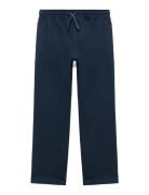 Cotton Drawstring Joggers Bottoms Sweatpants Navy Mango