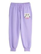 Cat With Bowtie Chenille Sweatpants Bottoms Sweatpants Purple Mini Rod...