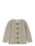 Baby Rib Cardigan Tops Knitwear Cardigans Beige FUB