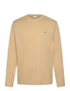 Reg Shield Ls T-Shirt Tops T-shirts Long-sleeved Yellow GANT