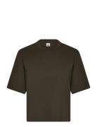 Chelsey Tee Tops T-shirts & Tops Short-sleeved Khaki Green Twist & Tan...