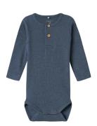Nbmkab Ls Body Noos Bodies Long-sleeved Blue Name It
