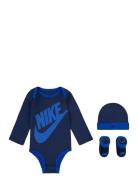 C1-Bodysuit+Hat+Bootie Pitkähihainen Body Navy Nike