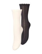 Crochia Cotta Sock 2 Pack Lingerie Socks Regular Socks Black Becksönde...
