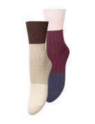 Colourblock Bam Sock 2 Pack Lingerie Socks Regular Socks Beige Becksön...