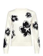 Paislee Floral Jacquard Jumper Tops Knitwear Jumpers White French Conn...