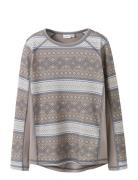 Nkfwillto Wool Ls Top Tops T-shirts Long-sleeved T-shirts Grey Name It