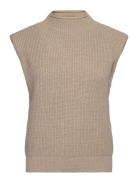 Msnaomi Knit Vest Vests Knitted Vests Beige Minus