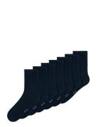 Nknsock 7P Solid Noos Sukat Navy Name It