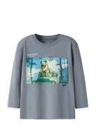 Nmmvoto Ls Nreg Top Tops T-shirts Long-sleeved T-shirts Blue Name It