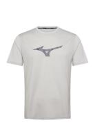Core Runbird Ss Tee Sport T-shirts Short-sleeved Grey Mizuno