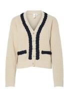 Yasarina Ls Knit Cardigan S. Tops Knitwear Cardigans Cream YAS