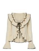 Yasnana Ls Knit Cardigan S. - D2D Tops Knitwear Cardigans Cream YAS