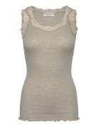Rwburlington Wool Sl Lace Top Tops T-shirts & Tops Sleeveless Khaki Gr...