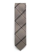 Checked Tie 7 Cm Solmio Kravatti Brown Lindbergh Black