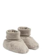 Wool Fleece Booties Lei Aamutossut Sisäkengät Grey Wheat