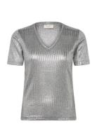 Fqmatter-Tee Tops T-shirts & Tops Short-sleeved Silver FREE/QUENT