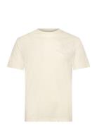 Reg Tonal Shield Ss T-Shirt Tops T-shirts Short-sleeved Cream GANT