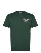 Graphic Ss T-Shirt Tops T-shirts Short-sleeved Green GANT