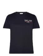 Reg Graphic Ss T-Shirt Tops T-shirts & Tops Short-sleeved Navy GANT