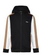 Hooded Cardigan Tops Sweat-shirts & Hoodies Hoodies Black BOSS