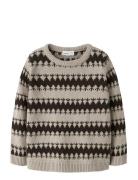 Nmmoscar Ls Knit Tops Knitwear Pullovers Beige Name It