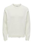 Onstune Rlx Ls Crew Neck Knit Life Tops Knitwear Round Necks White ONL...