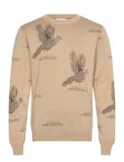 Hunted Knit Tops Knitwear Round Necks Beige Makia