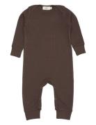 Modal Full Body Romper Pitkähihainen Body Brown Copenhagen Colors