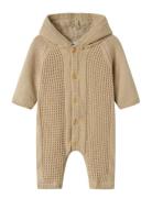 Nbnolly Ls Knit Wholesuit Pitkähihainen Body Beige Name It