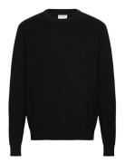Rib Knitted O-Neck Knit Tops Knitwear Round Necks Black Lindbergh