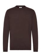 O Neck Recycled Yarn Knit Tops Knitwear Round Necks Brown Lindbergh