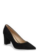 Lanette Suede Block-Heel Pump Shoes Heels Pumps Classic Black Lauren R...
