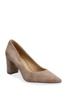 Lanette Suede Block-Heel Pump Shoes Heels Pumps Classic Beige Lauren R...