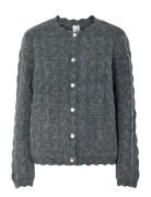 Yasbubera Ls Knit Cardigan S. Noos Tops Knitwear Cardigans Grey YAS