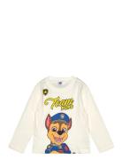 Tshirt Tops T-shirts Long-sleeved T-shirts Cream Paw Patrol
