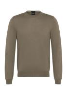 Botto-L Tops Knitwear Round Necks Khaki Green BOSS