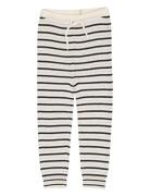 Merino Classic Rib Leggings W. Drawstrings Bottoms Leggings Cream Cope...