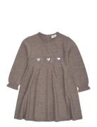Merino Ls Cable Dress W. Hearts Dresses & Skirts Dresses Casual Dresse...