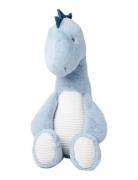 Dino Med Manchestertyg, Blå, 80 Cm Toys Soft Toys Stuffed Animals Blue...