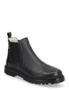 Booties - Flat - With Elastic Bootsit Nauhalliset Saapikkaat Black ANG...